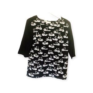 Yumi black&white Swan print blouse, Size S